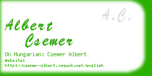 albert csemer business card